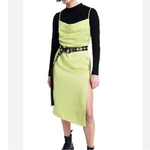 NWOT BP x Wildfang Lime Green Slip Dress